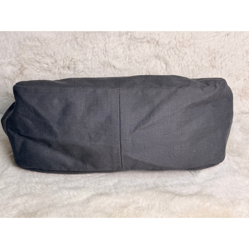 Y2K Marni Grey Canvas Bag Acrylic Frame Leather Trim Geometric Buckle Doctor Bag - Picture 5 of 9